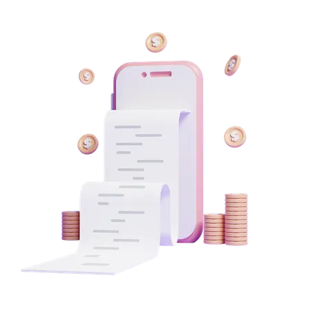 Online Bill  3D Icon