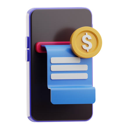 Online bill  3D Icon