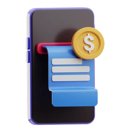 Online bill  3D Icon