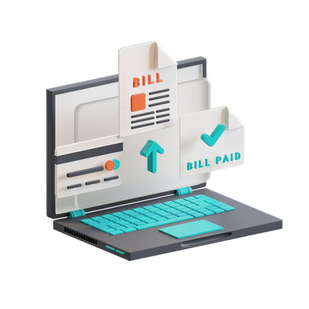 Online bill  3D Icon