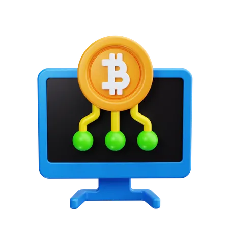 Bitcoin on-line  3D Icon