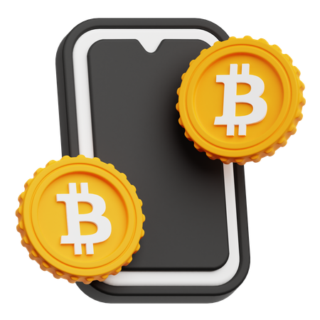 Online bitcoin  3D Icon