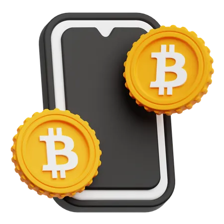 Online bitcoin  3D Icon