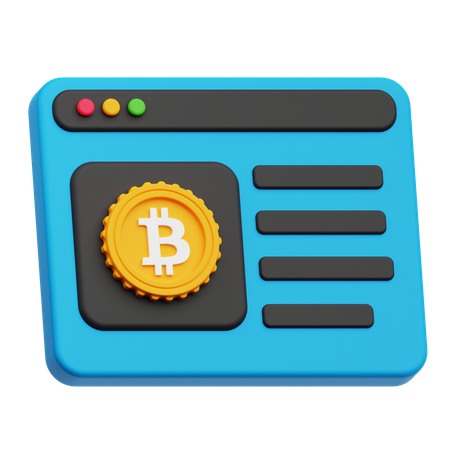 Online bitcoin  3D Icon