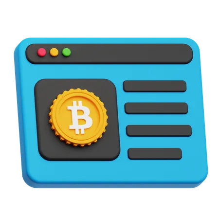 Online bitcoin  3D Icon