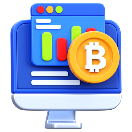 Online Bitcoin  3D Icon