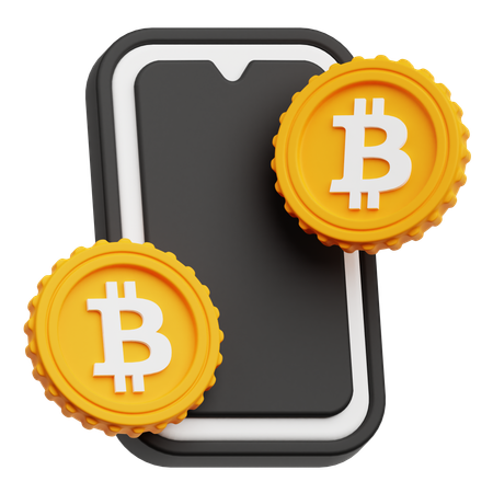 Online Bitcoin  3D Icon