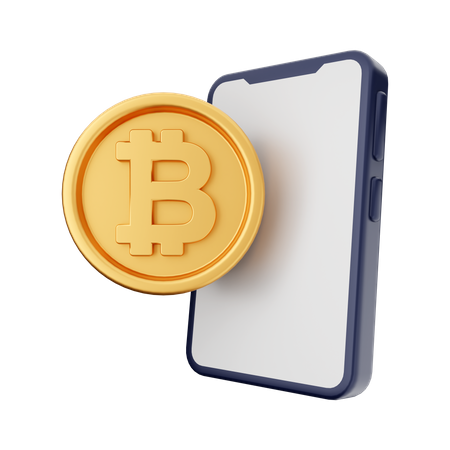 Online Bitcoin  3D Icon