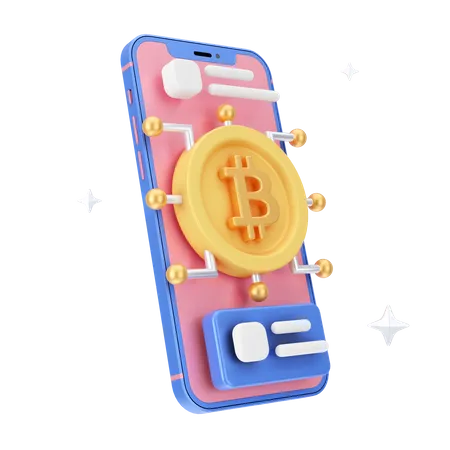 Online Bitcoin  3D Icon