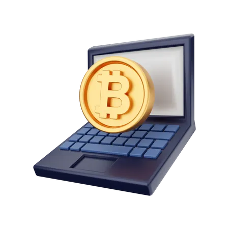 Online Bitcoin  3D Icon