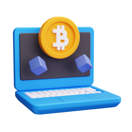 Online Bitcoin  3D Icon