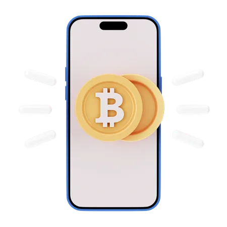 Online Bitcoin  3D Icon