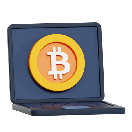 Online Bitcoin  3D Icon