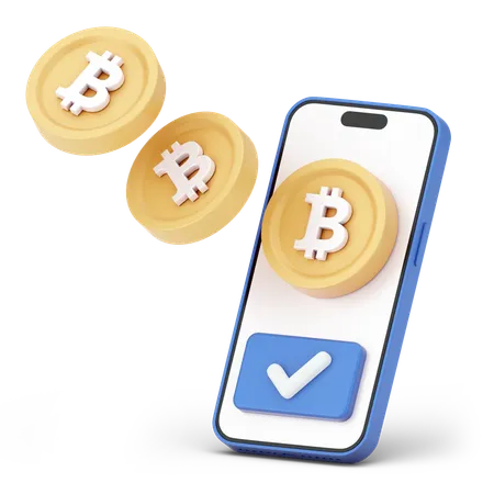 Online Bitcoin  3D Icon