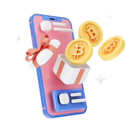 Online Bitcoin  3D Icon