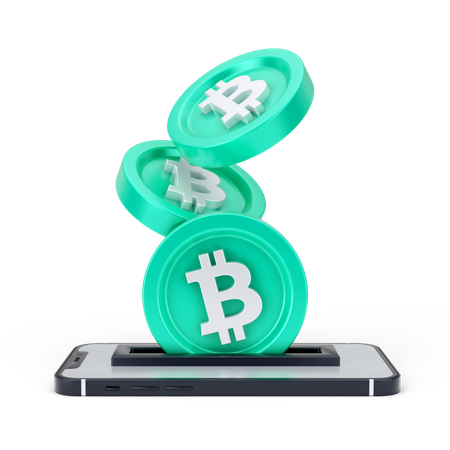Online Bitcoin  3D Icon
