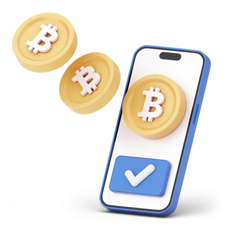 Online Bitcoin  3D Icon