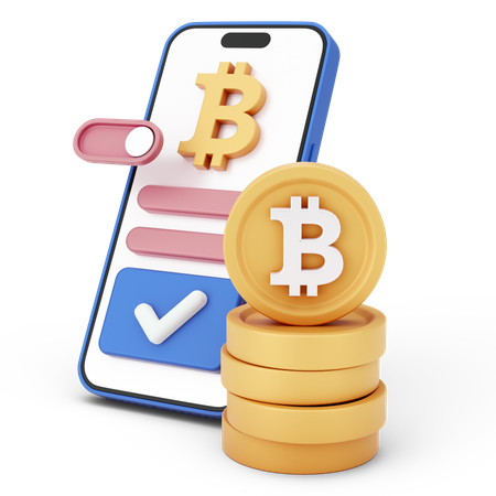 Online Bitcoin  3D Icon