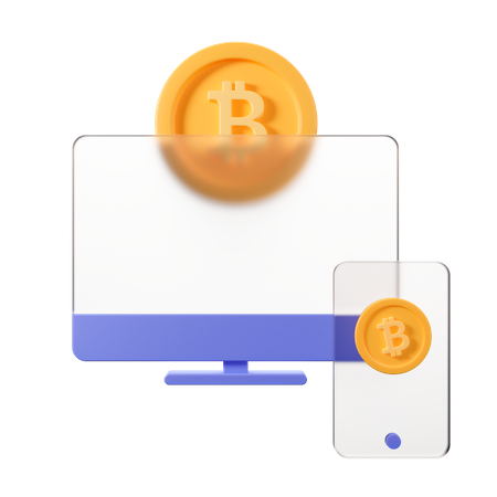 Bitcoin on-line  3D Illustration