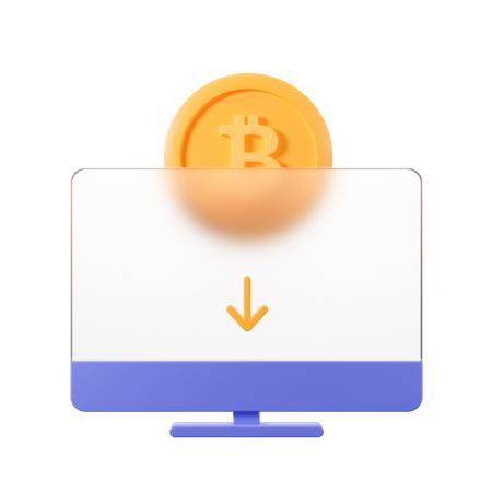 Online Bitcoin 3D Illustration