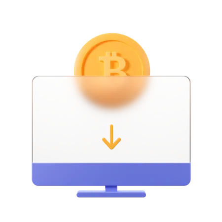 Online Bitcoin  3D Illustration