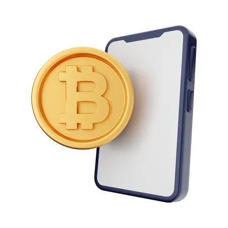 Online Bitcoin  3D Icon