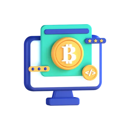 Online Bitcoin 3D Icon