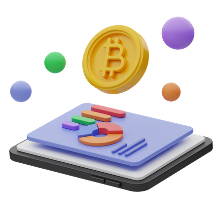 Online Bitcoin Analysis  3D Icon