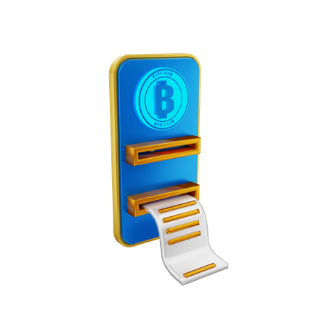 Online Bitcoin Bill 3D Illustration