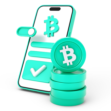 Online Bitcoin Coin  3D Icon