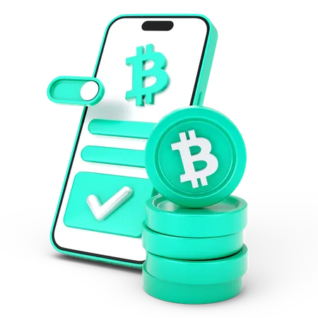 Online Bitcoin Coin  3D Icon