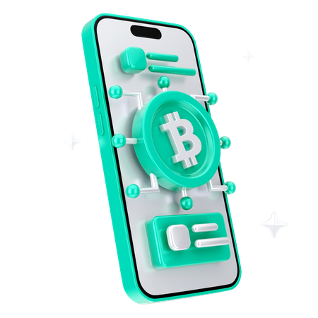 Online Bitcoin Coin  3D Icon