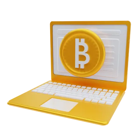 Online-Bitcoin-Handel  3D Illustration