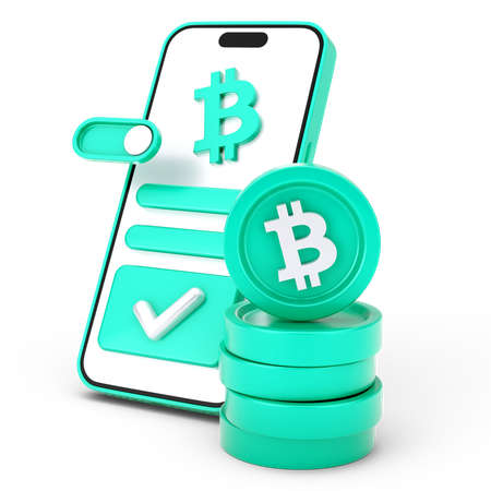 Online-Bitcoin-Münze  3D Icon