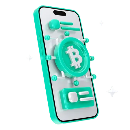 Online-Bitcoin-Münze  3D Icon