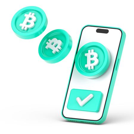 Online-Bitcoin-Münze  3D Icon