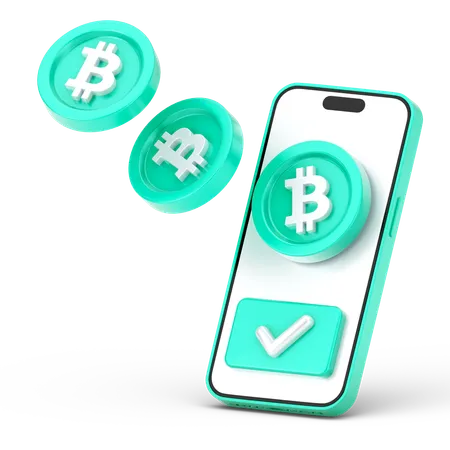 Online-Bitcoin-Münze  3D Icon