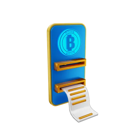 Online-Bitcoin-Rechnung  3D Illustration