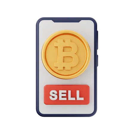 Online Bitcoin Sell  3D Icon
