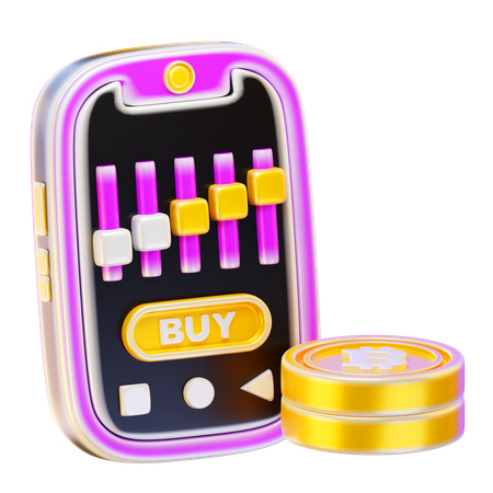 Online Bitcoin Trading  3D Icon