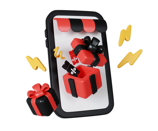 Online-Black-Friday-Geschenk  3D Icon