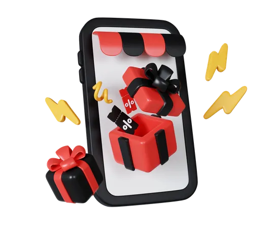 Online-Black-Friday-Geschenk  3D Icon