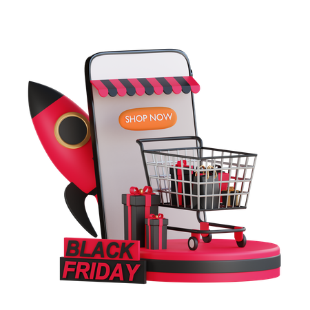 Online black friday offer  3D Illustration