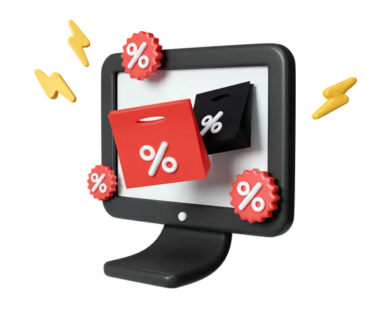 Online Black Friday Shopping  3D Icon