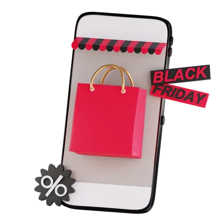 Online black Friday shopping  3D Icon