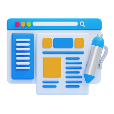 Online Blogging  3D Icon
