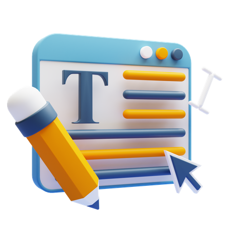 Online Blogging  3D Icon