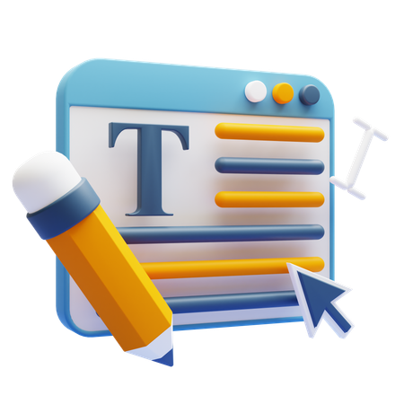 Online Blogging  3D Icon