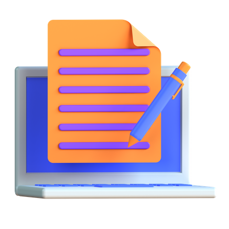 Online Blogging  3D Icon