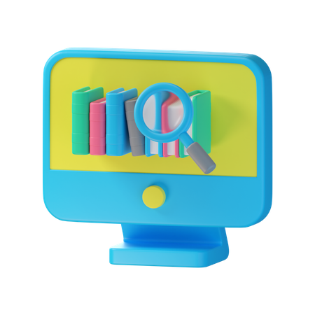 Online Book Library  3D Icon